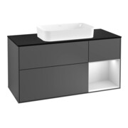 V&B Meuble sous lavabo Finion 120 cm, éclairage mural, anthracite mat