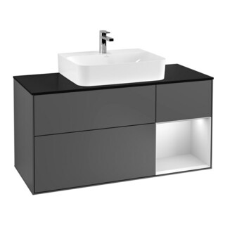V&B Meuble sous-lavabo Finion 120 cm, éclairage mural, anthracite mat
