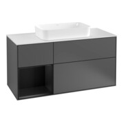 V&B Meuble sous lavabo Finion 120 cm, éclairage mural, anthracite mat