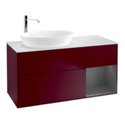 V&B Meuble sous lavabo Finion 120 cm, éclairage mural, anthracite mat laqué, poignée métal-1