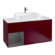 V&B Meuble sous lavabo Finion 120 cm, éclairage mural, anthracite, porte gauche-1