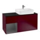 V&B Meuble sous lavabo Finion 120 cm, éclairage mural, anthracite, réglette gauche-1
