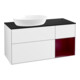 V&B Meuble sous lavabo Finion 120 cm, éclairage mural, blanc brillant-1