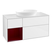 V&B Meuble sous-lavabo Finion 120 cm, éclairage mural, blanc brillant-1