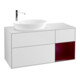 V&B Meuble sous lavabo Finion 120 cm, éclairage mural, blanc laqué-1