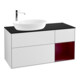 V&B Meuble sous lavabo Finion 120 cm, éclairage mural, blanc laqué-1