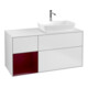 V&B Meuble sous lavabo Finion 120 cm, éclairage mural, blanc laqué-1