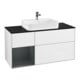 V&B Meuble sous lavabo Finion 120 cm, éclairage mural, blanc laqué-1