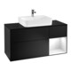 V&B Meuble sous lavabo Finion 120 cm, éclairage mural, blanc laqué, bleu mat laqué-1