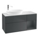 V&B Meuble sous lavabo Finion 120 cm, éclairage mural, blanc mat, bois laqué, bois laqué bleu-1