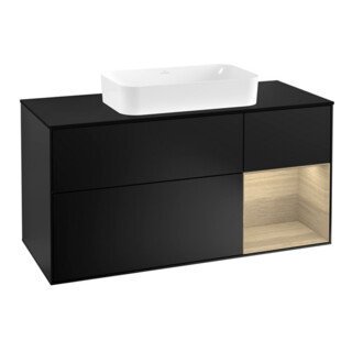 V&B Meuble sous-lavabo Finion 120 cm, éclairage mural, blanc mat laqué