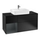 V&B Meuble sous lavabo Finion 120 cm, éclairage mural, blanc mat, laqué bleu mat-1