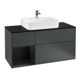 V&B Meuble sous lavabo Finion 120 cm, éclairage mural, blanc mat, laqué bleu mat-1