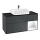 V&B Meuble sous lavabo Finion 120 cm, éclairage mural, blanc mat, laqué bleu mat-1