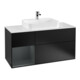 V&B Meuble sous lavabo Finion 120 cm, éclairage mural, blanc mat, laqué bleu mat-1