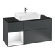 V&B Meuble sous lavabo Finion 120 cm, éclairage mural, blanc mat, laqué, bleu mat-1