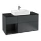 V&B Meuble sous lavabo Finion 120 cm, éclairage mural, blanc mat, laqué bleu mat-1