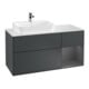 V&B Meuble sous-lavabo Finion 120 cm, éclairage mural, blanc mat, poignée argent mat, miroir avec éclairage LED-1