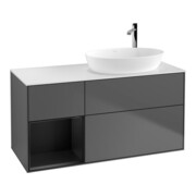 V&B Meuble sous-lavabo Finion 120 cm, éclairage mural, blanc mat, rég. bleu mat, anthracite mat-1