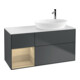 V&B Meuble sous lavabo Finion 120 cm, éclairage mural, blanc mat, rég. Oa ven, méd. bleuté m Lac-1