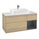 V&B Meuble sous lavabo Finion 120 cm, éclairage mural, blanc mat, rouge moyen brillant avec laque, ouverture à ventouse-1