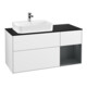 V&B Meuble sous lavabo Finion 120 cm, éclairage mural, laqué blanc-1