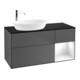 V&B Meuble sous lavabo Finion 120 cm, éclairage mural, laqué blanc, anthracite m-1