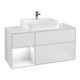 V&B Meuble sous lavabo Finion 120 cm, éclairage mural, laqué blanc, blanc mat lacqué-1