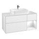 V&B Meuble sous-lavabo Finion 120 cm, éclairage mural, laque blanc brillant-1