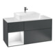 V&B Meuble sous lavabo Finion 120 cm, éclairage mural, laqué blanc mat, avec LED bleues-1