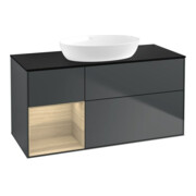 V&B Meuble sous lavabo Finion 120 cm, éclairage mural, Pl b m, Reg Oa ven, md bl. m Lac