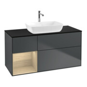 V&B Meuble sous lavabo Finion 120 cm, éclairage mural, Pl b m, Reg Oa ven, md bl. m Lac