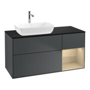 V&B Meuble sous lavabo Finion 120 cm, éclairage mural, Pl b m, Reg Oa ven, md bl. m Lac