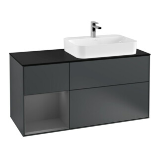 V&B Meuble sous lavabo Finion 120 cm, éclairage mural, pl b m, rg l a m, md bl. m Lac