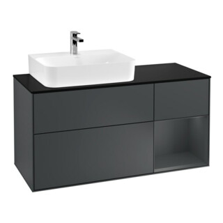 V&B Meuble sous-lavabo Finion 120 cm, éclairage mural, Pl b m, Rg l md b m La, md b m La