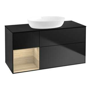 V&B Meuble sous-lavabo Finion 120 cm, éclairage mural, Pl bleu m, Reg Oa ven, bleu m Lac
