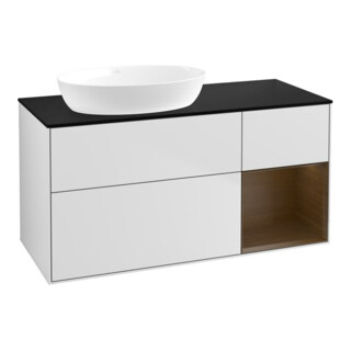 V&B Meuble sous lavabo Finion 120 cm, éclairage mural, Pl bleu m, Reg wal ven, bl. m Lac