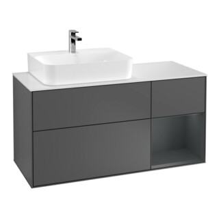 V&B Meuble sous lavabo Finion 120 cm, éclairage mural, Pl w m, Rg l md b m La, A m