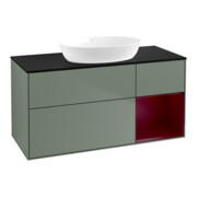 V&B Meuble sous-lavabo Finion 120 cm, éclairage mural, placage bois, laqué, huile, laqué