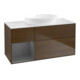 V&B Meuble sous-lavabo Finion 120 cm, éclairage mural, placage noyer veneer-1