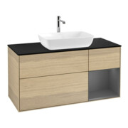 V&B Meuble sous lavabo Finion 120 cm, Pl b m, Anthracite, m Lac, Oa ven