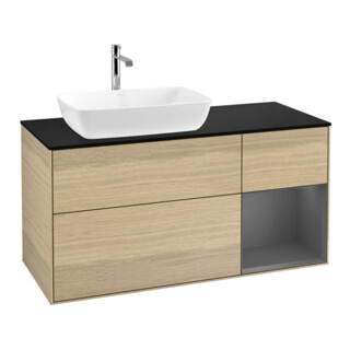 V&B Meuble sous lavabo Finion 120 cm, Pl b m, Anthracite mat, Lac, Oa ven