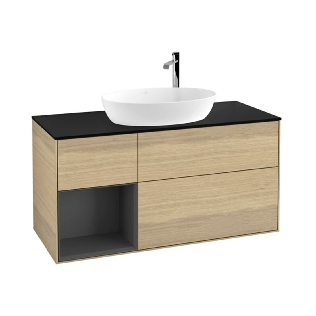 V&B Meuble sous lavabo Finion 120 cm, Pl b m, Anthracite mat, laqué, Oa ven