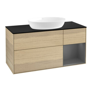 V&B Meuble sous lavabo Finion 120 cm, Pl b m, Anthracite mat, laqué, Oa ven