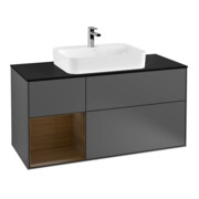 V&B Meuble sous lavabo Finion 120 cm, Pl b m, Éclairage mural, Anthracite m