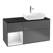 V&B Meuble sous lavabo Finion 120 cm, Pl b m, Éclairage mural, Anthracite m