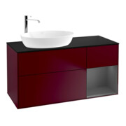 V&B Meuble sous lavabo Finion 120 cm, Pl b m, Étagère anthracite laquée, Peo m