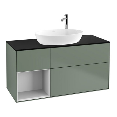 V&B Meuble sous lavabo Finion 120 cm, Pl b m, Étagère blanche m Lac, Huile m Lac