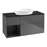 V&B Meuble sous lavabo Finion 120 cm, Pl b m, Étagère bleue m Lac, Anthracite m