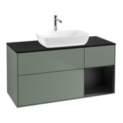 V&B Meuble sous lavabo Finion 120 cm, Pl b m, Étagère bleue m Lac, Oli. m Lac